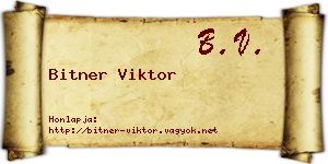 Bitner Viktor névjegykártya